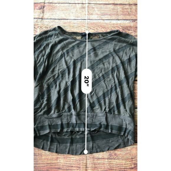 AB Studio Drapey Diagonal Stripe Green Lace Blouse Women’s Size Medium - Picture 7 of 8